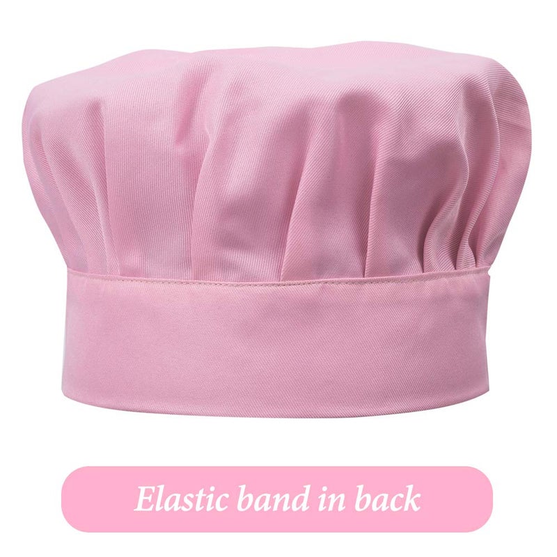 ALIPOBO Kids Apron and Chef Hat Set, Children's Adjustable Bib Apron with 2 Pockets. Cute Boys Girls Kitchen Apron for Cooking, Baking, Painting, Training Wear (6-12 Year, Pink) - Image 5
